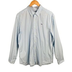 Vineyard Vines Performance Classic Fit Whale Shirt Gingham Button Down Men Large